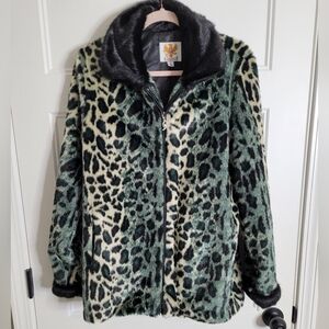 Ameri Mode Faux Leopard Jacket Size L